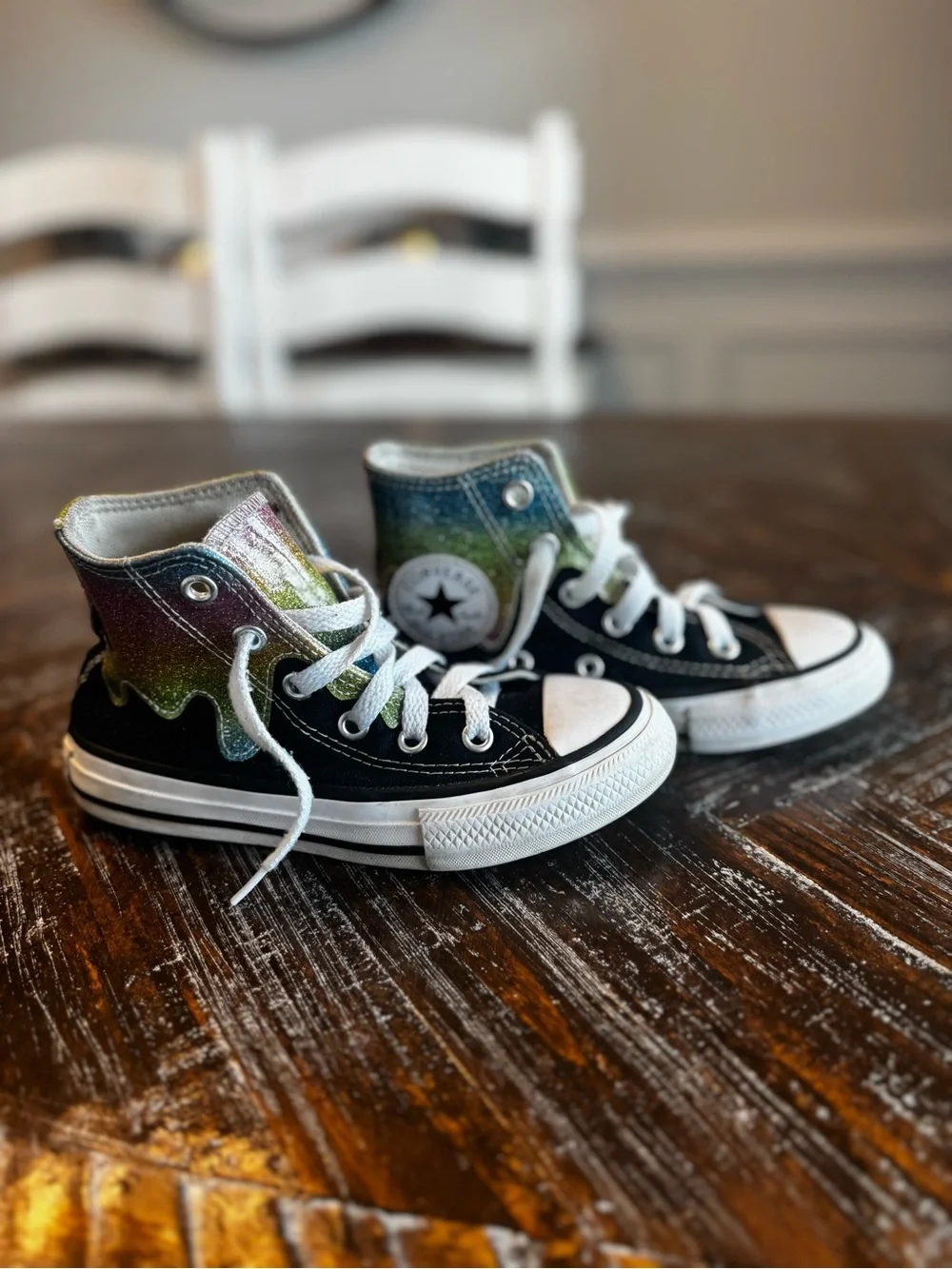 Converse Kids Rainbow Drip Chuck Taylor High-Tops - Youth Size 11